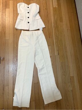 Commense Ivory Strapless Top with Pants